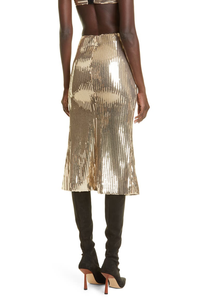 Sequin Pencil Skirt, Alternate, color, GOLD