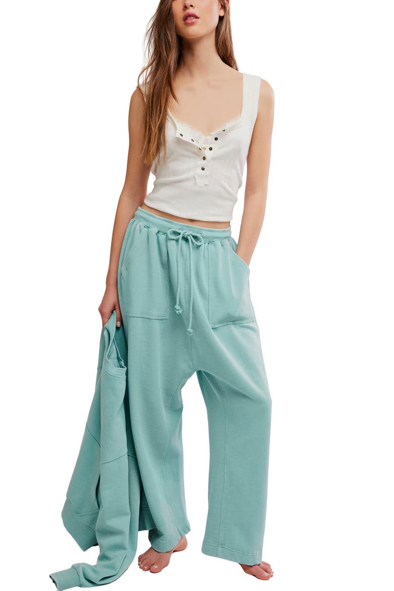 Slow It Down Balloon Pants, Alternate, color, AQUA