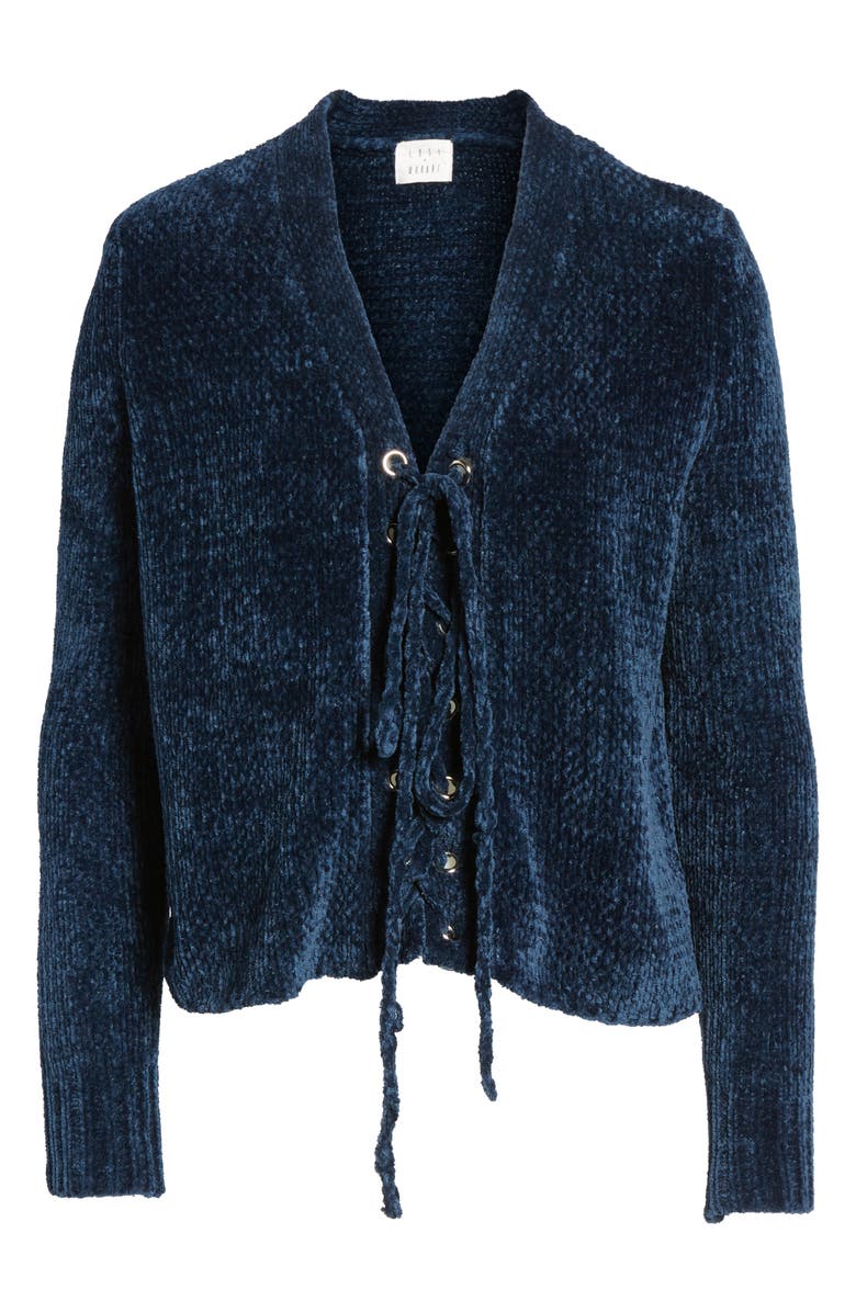 Lost + Wander Maya Chenille Lace-Up Sweater, Alternate, color,