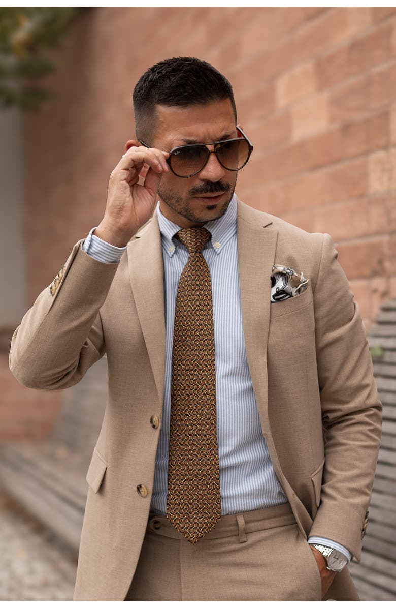 Elizabetta Palio - Extra Long Printed Silk Tie for Men, Alternate, color,