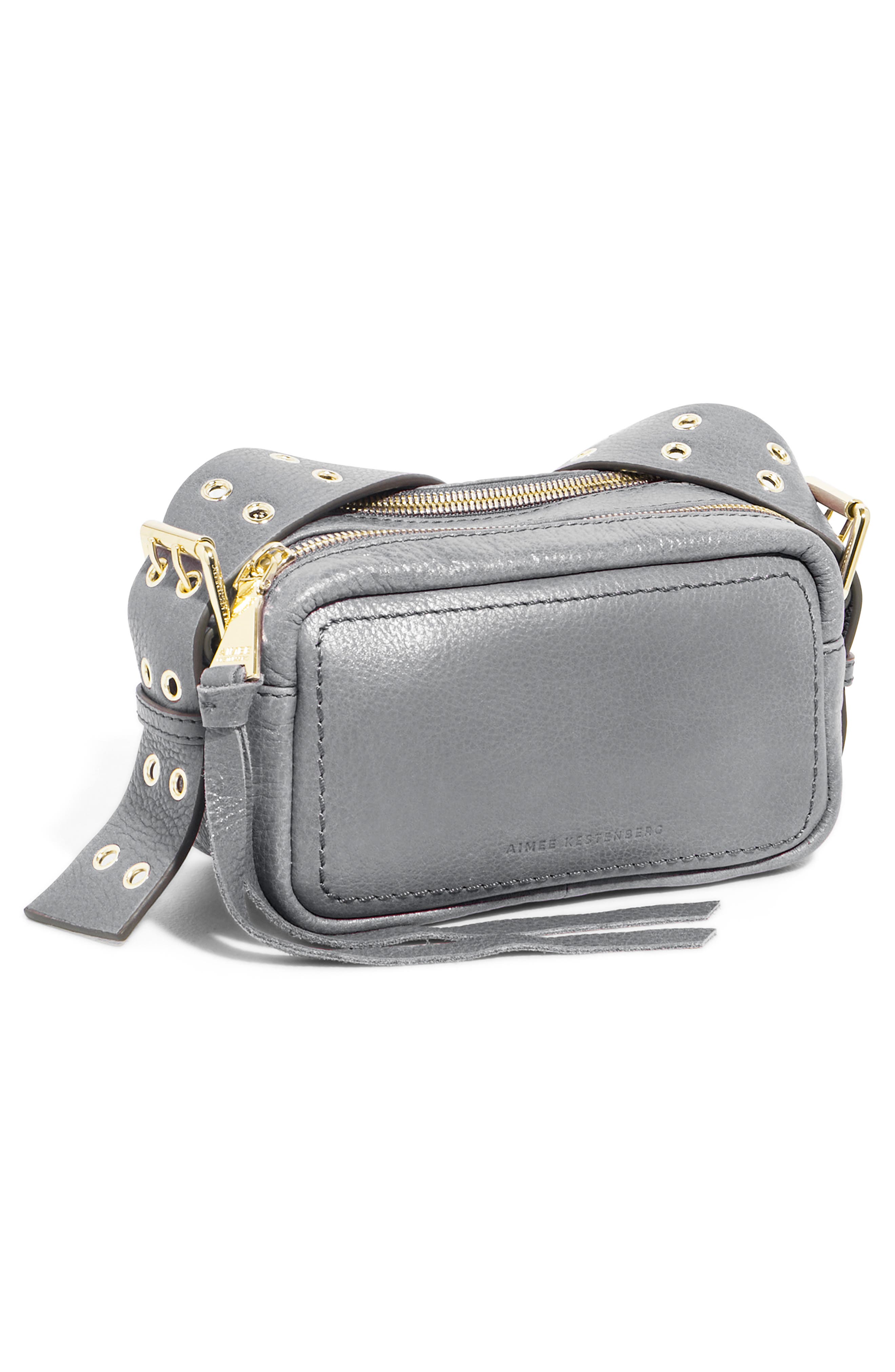 Cooper Leather Crossbody Bag, Alternate, color, COOL GREY