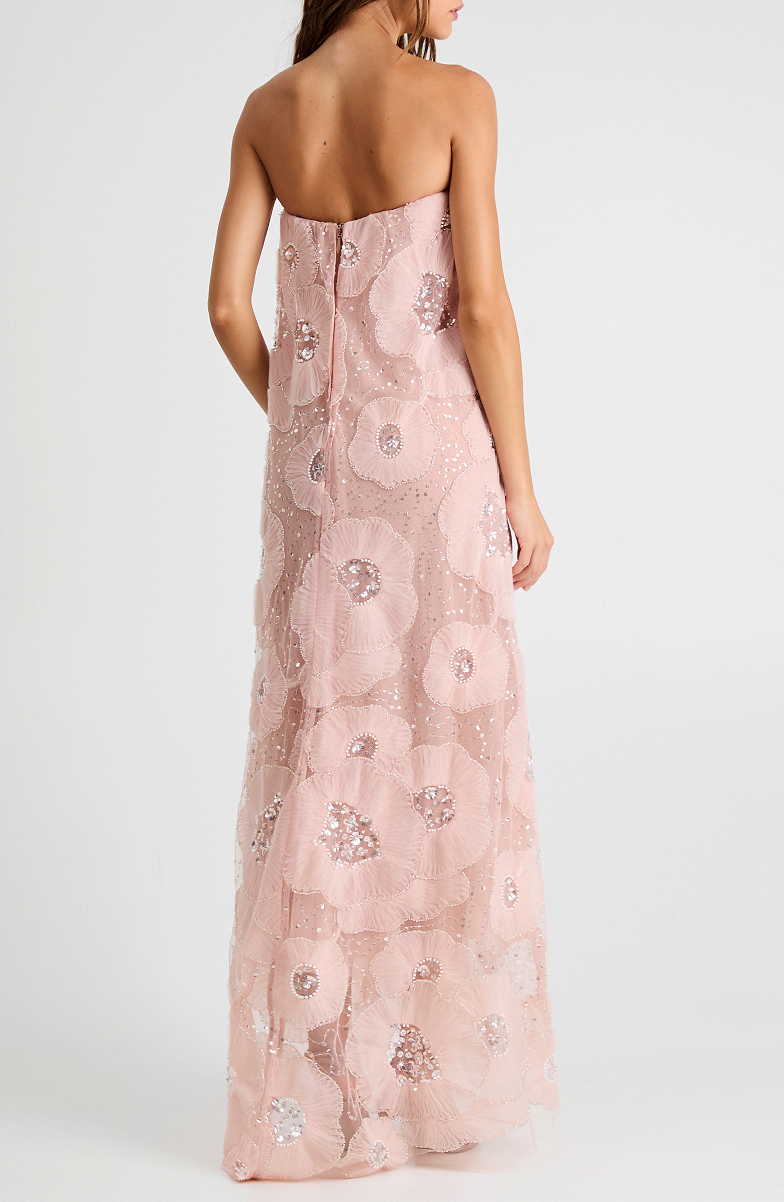 Margot Bead & Applique Strapless Mesh Gown - image 2