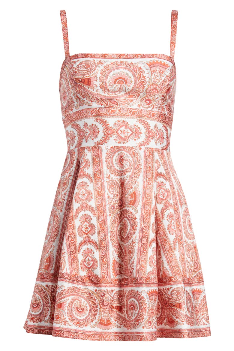 The Margot Paisley Fit & Flare Minidress, Alternate, color, CORSICA PAISLEY CORAL