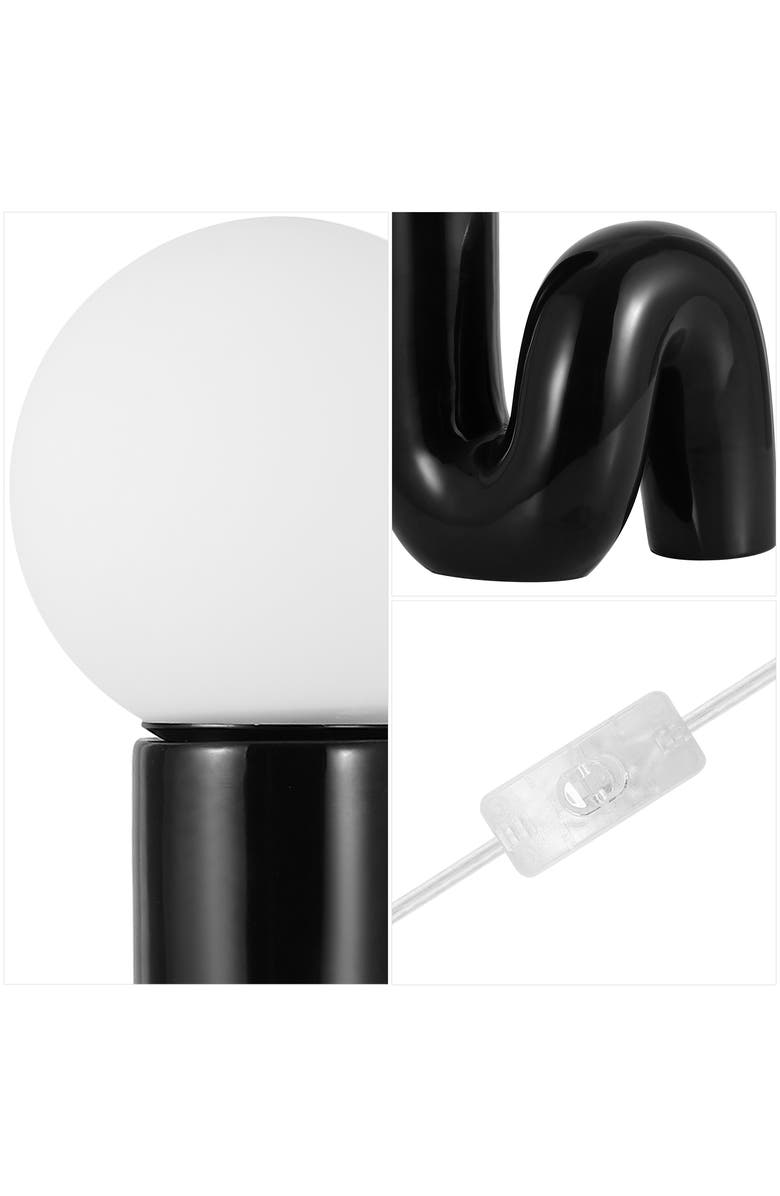 JONATHAN Y Katya 18" Scandinavian Minimalist Ceramic Spiral Tube LED Table Lamp, Alternate, color, Black