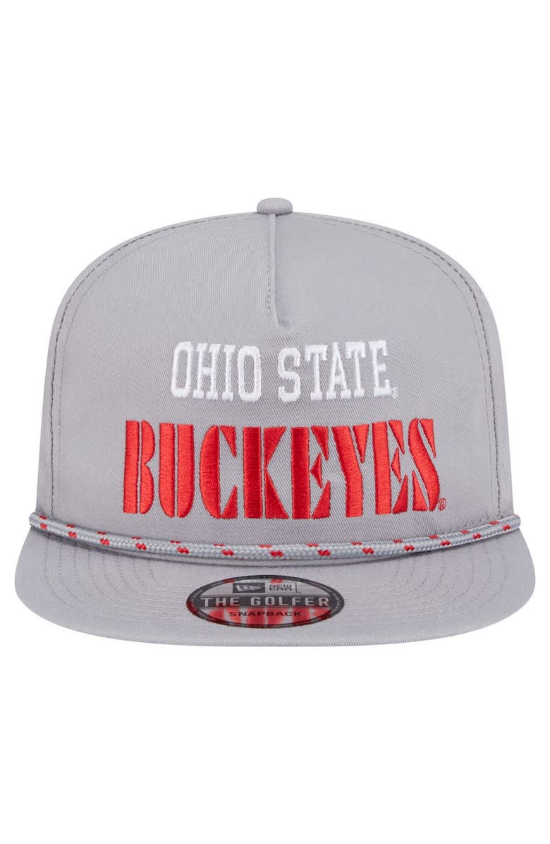 New Era Men's New Era Gray Ohio State Buckeyes Golfer Vintage Adjustable Hat, Alternate, color, 