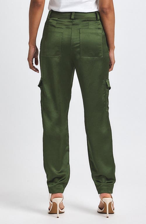 Derek Lam 10 Crosby Elian Stretch Satin Utility Pants In Green