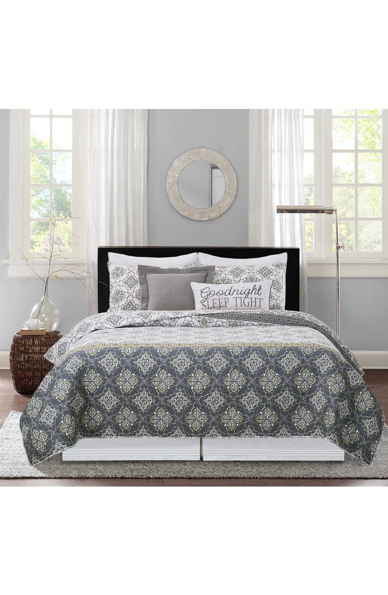 C&F Home Booker Medallion Bedding Quilt Set, Alternate, color, Gray