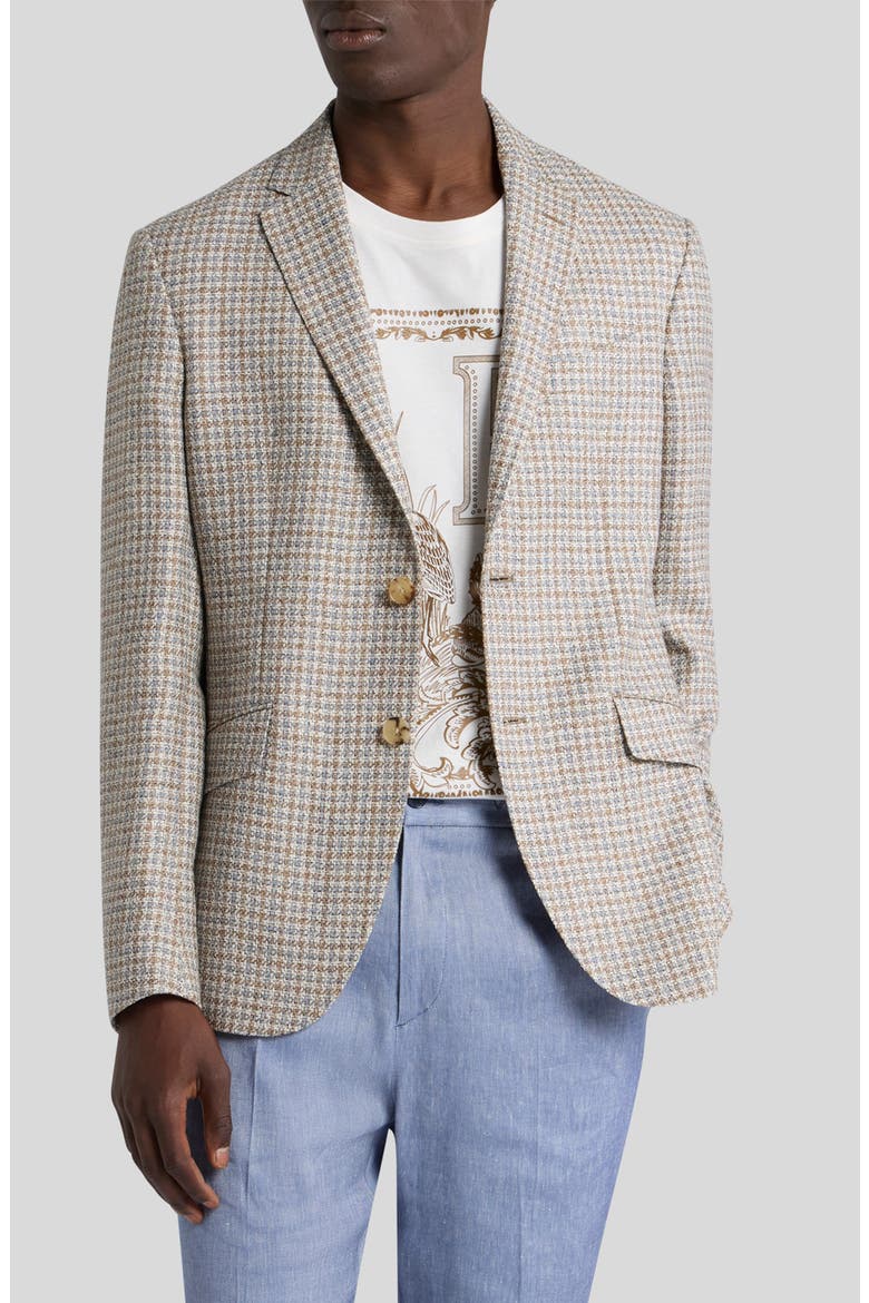 Roma Check Wool & Silk Blend Sport Coat, Main, color, VAR. MULTICOLOR F.DO BIANCO
