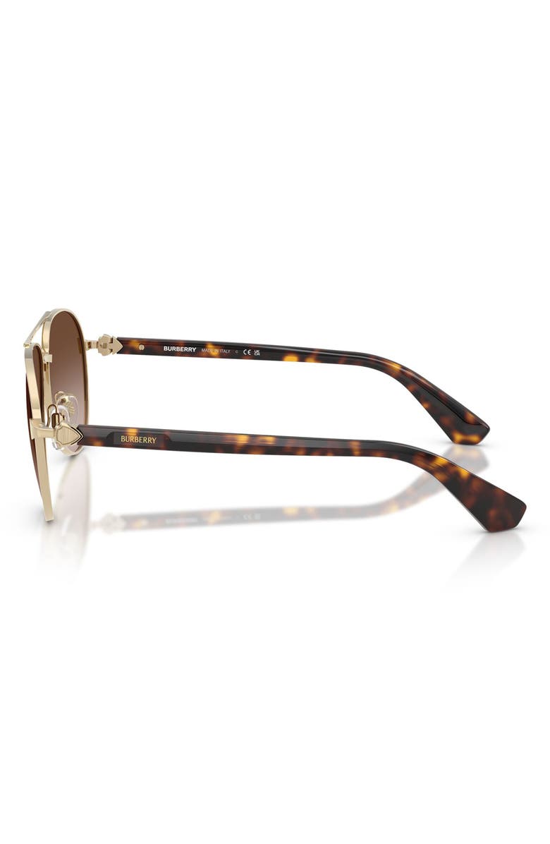 Burberry 59mm Gradient Pilot Sunglasses, Alternate, color, Light Gold / Brown Gradient