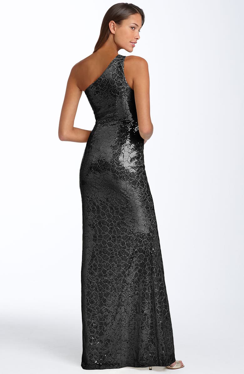 JS Boutique One Shoulder Sequin Gown, Alternate, color, 