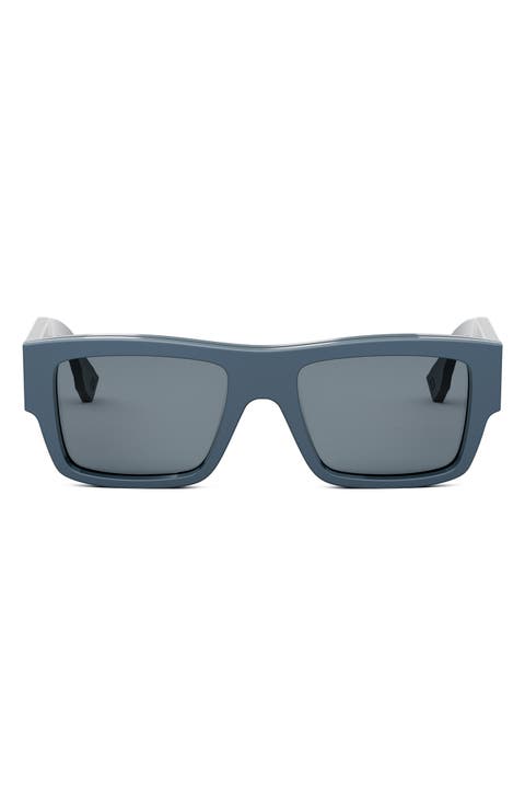 'Fendi Signature 53mm Rectangular Sunglasses