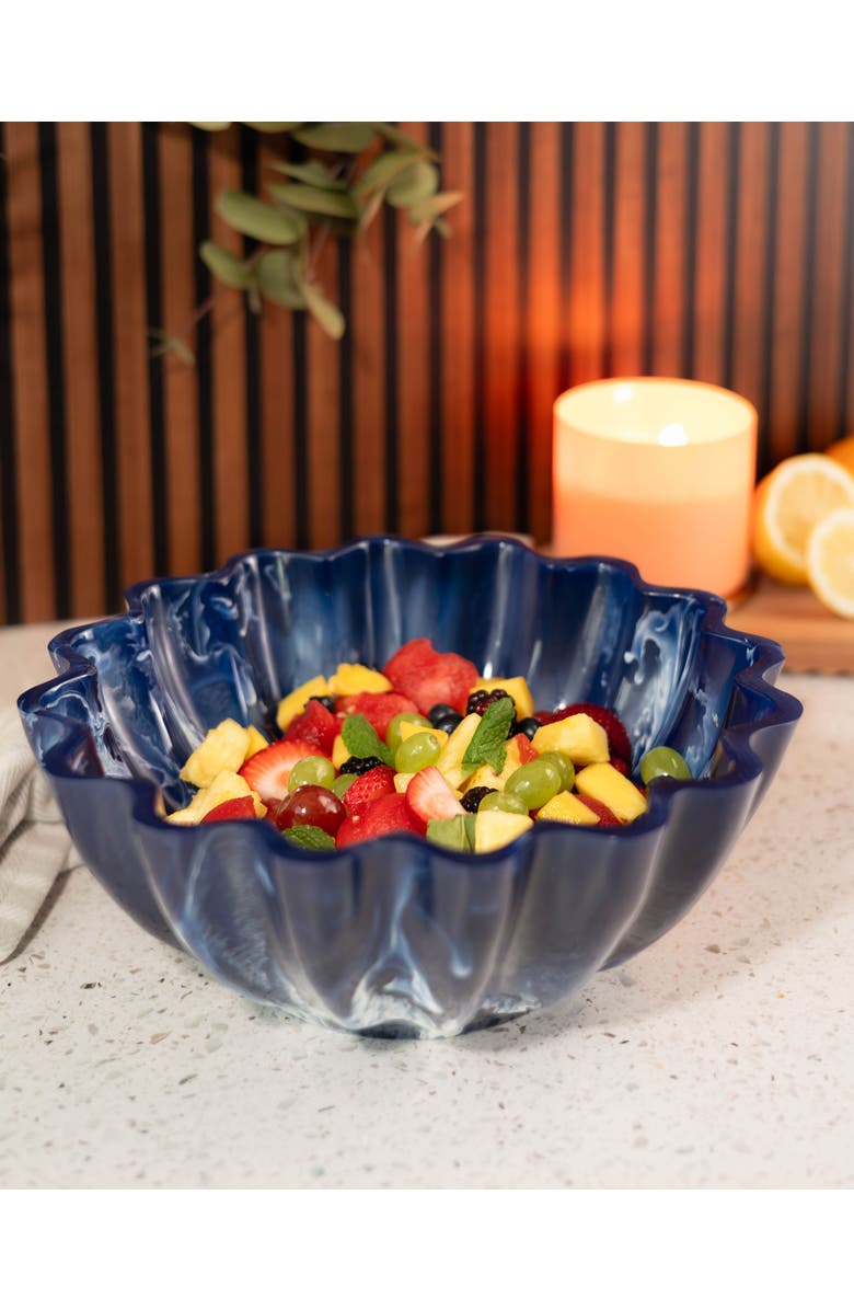 Jeanne Fitz Resin Collection Scalloped Bowl - Blue, Alternate, color, Blue