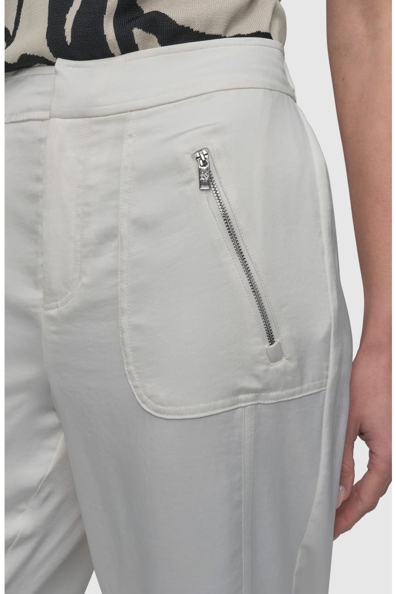 Zip Pocket Satin Pants, Alternate, color, IVORY