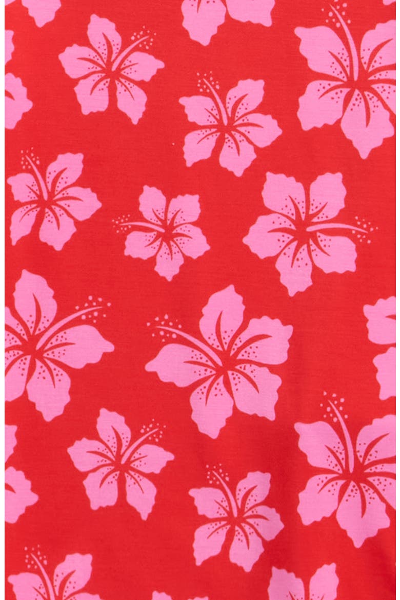 Hibiscus Punch Two-Piece Pajama Set, Alternate, color, RED