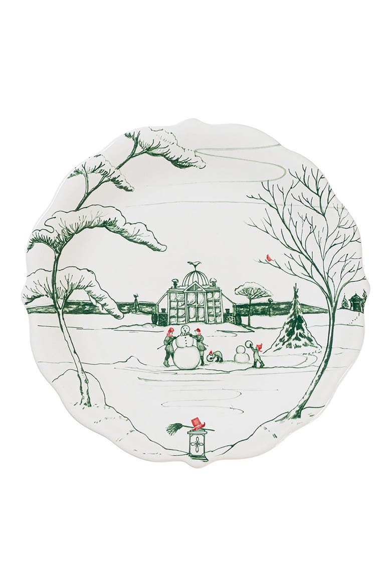 Country Estate Winter Frolic Set of 4 Party Plates, Alternate, color, EVERGREEN