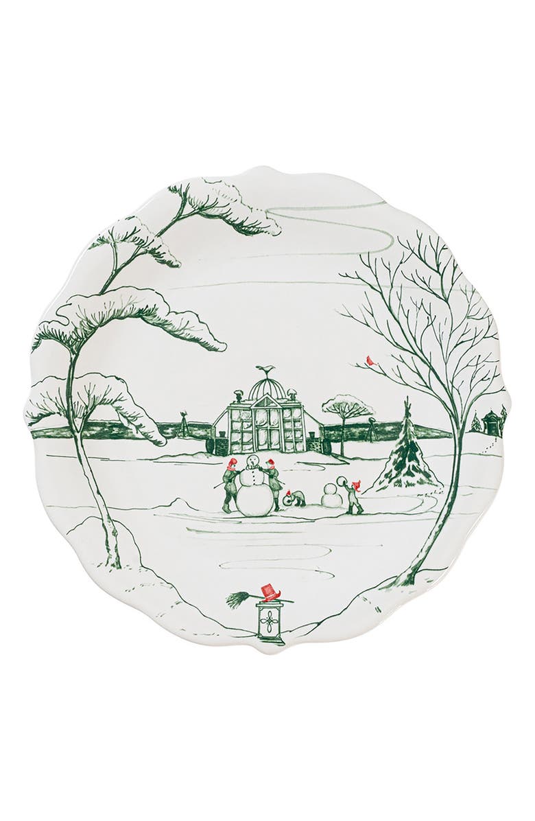 Juliska Country Estate Winter Frolic Set of 4 Party Plates, Alternate, color, Evergreen