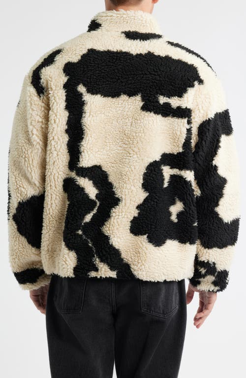Obey Shaggy Fleece Jacket In Neutral