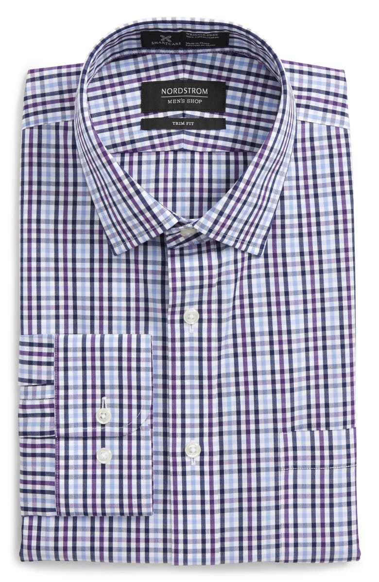 NORDSTROM MEN'S SHOP Smartcare<sup>™</sup> Trim Fit Check Dress Shirt, Main, color,
