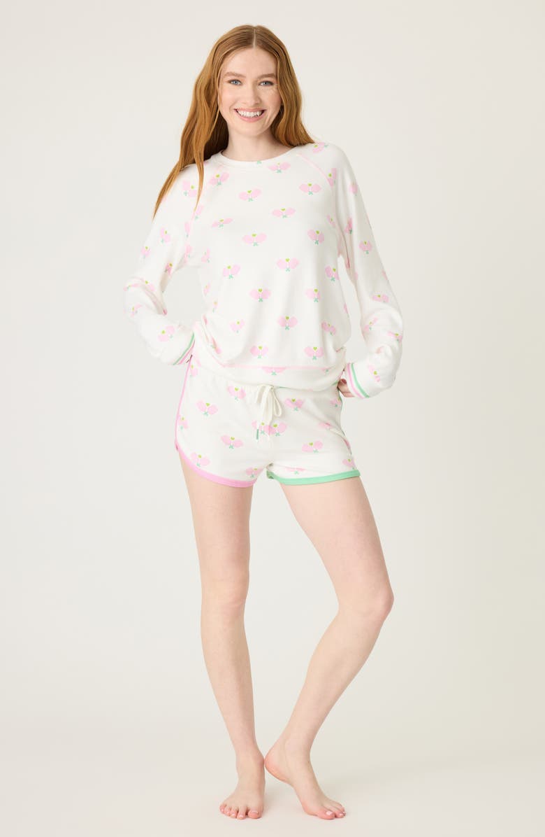 PJ Salvage Peach Party Patterned Pajama Shorts, Alternate, color, Ivory