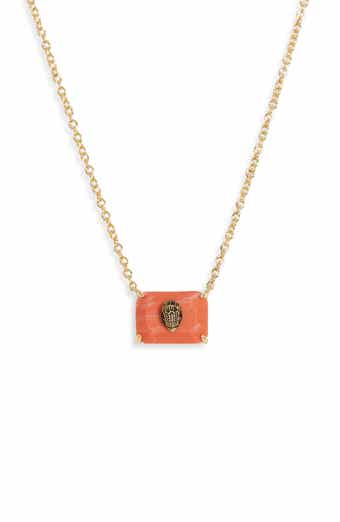 Kurt Geiger London Emerald Cut Turquoise Eagle Pendant Necklace