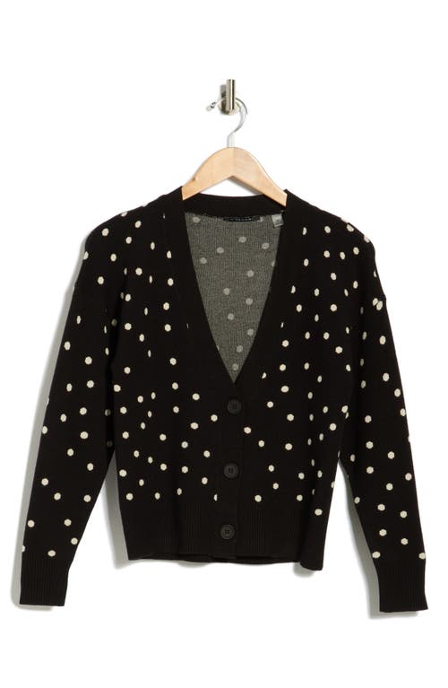 Tahari V-neck Crop Cardigan In Black