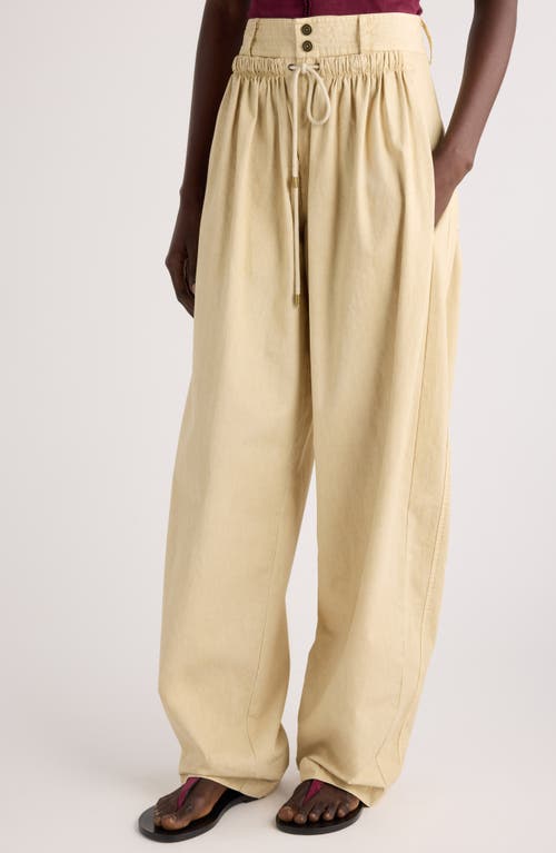 Shop Isabel Marant Inaya Gathered Wide Leg Pants In Ecru