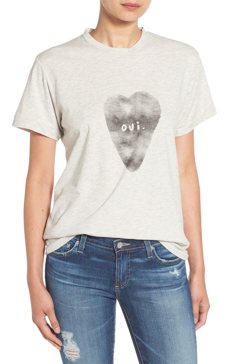 SINCERELY JULES 'Oui' Heart Tee, Main, color,