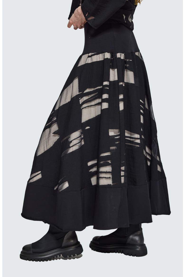 Calinda Jacquard Maxi Skirt, Alternate, color, Ivory Black