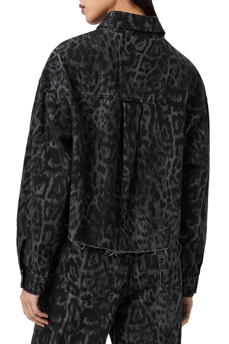Leopard Denim Jacket, Alternate, color, LEPPO BLACK