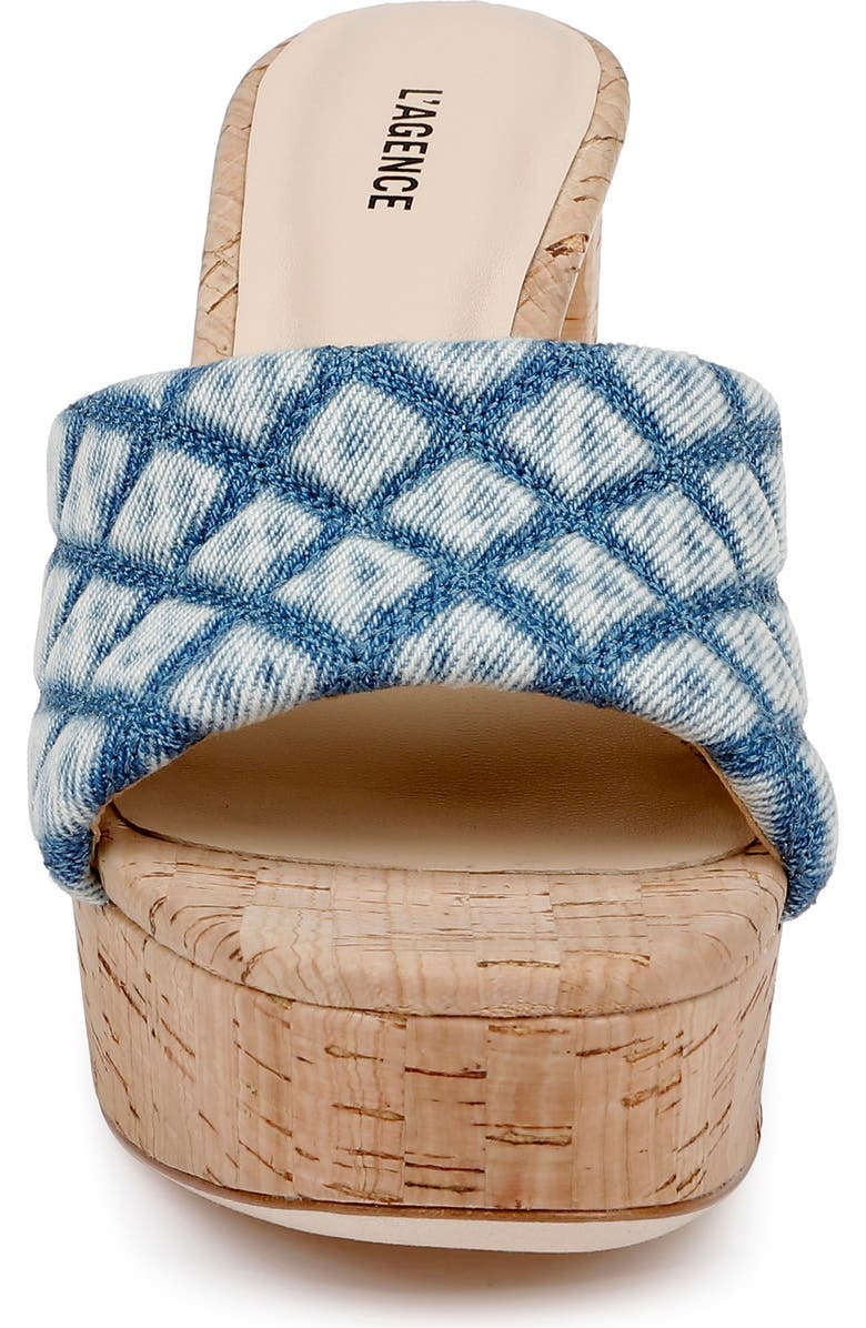 L'AGENCE Gabriell Platform Slide Sandal, Alternate, color, Light Denim