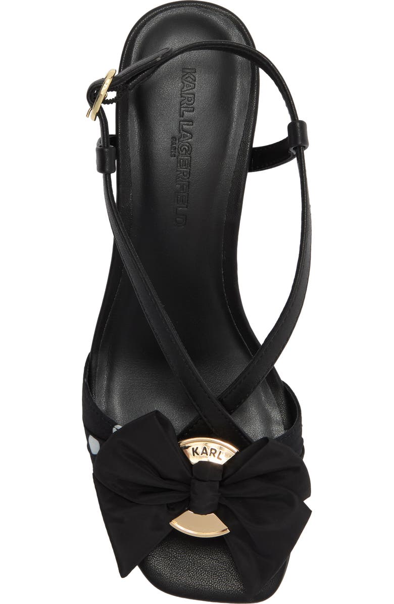 KARL LAGERFELD PARIS Suttyn Bow Sandal, Alternate, color, Black/ White