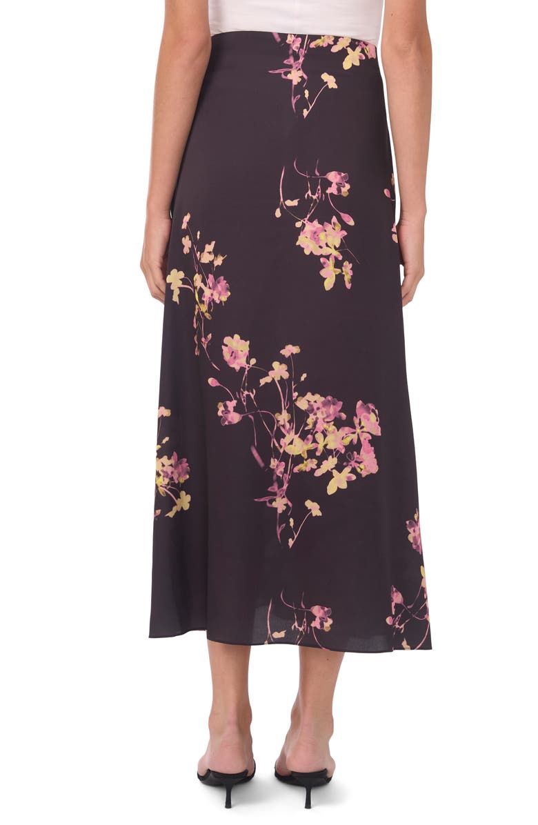 Vince Camuto Floral Midi Skirt, Alternate, color, Rich Black