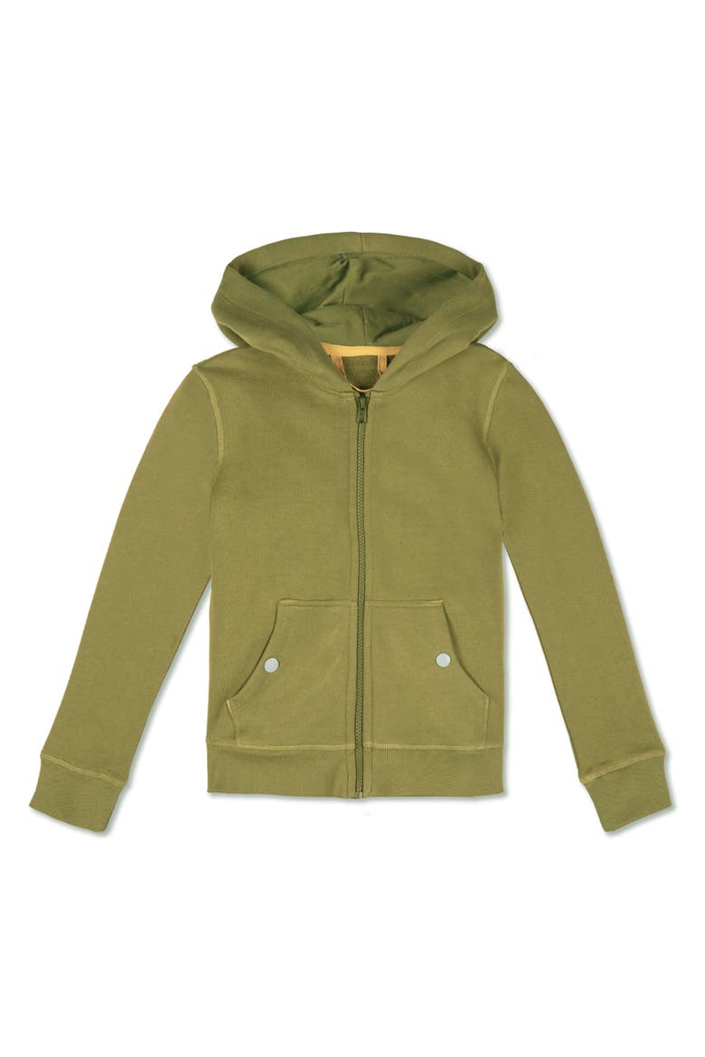 Organic Cotton Zip Up Pocket Hoodie, Main, color, Olive