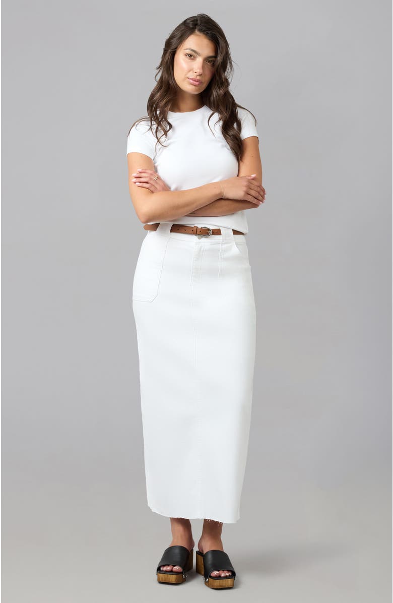 Lola Jeans Madlyn High Rise Maxi Skirt, Alternate, color, White