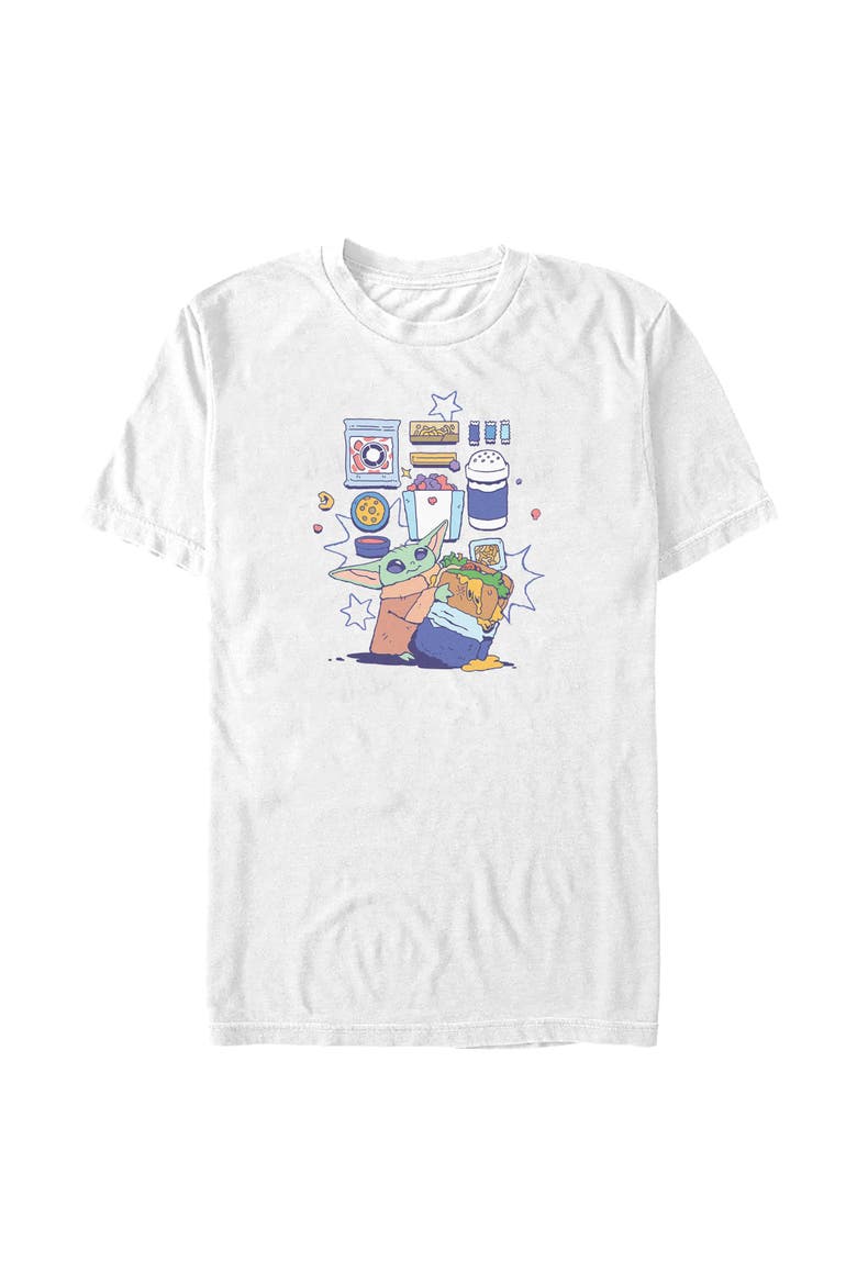 Men's Star Wars The Mandalorian and Grogu The Child Enjoy Your Meal  Graphic T-Shirt, Main, color, White