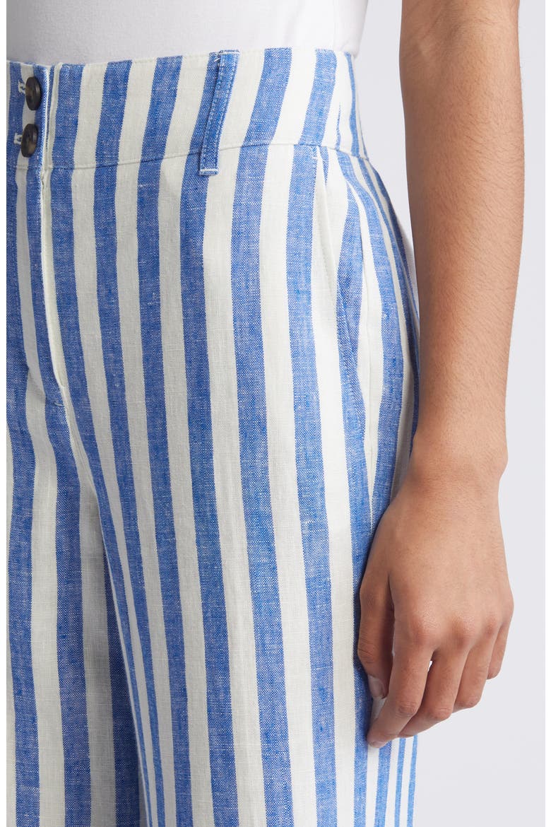Westbourne Wide Leg Linen Trousers, Alternate, color, STRIPE