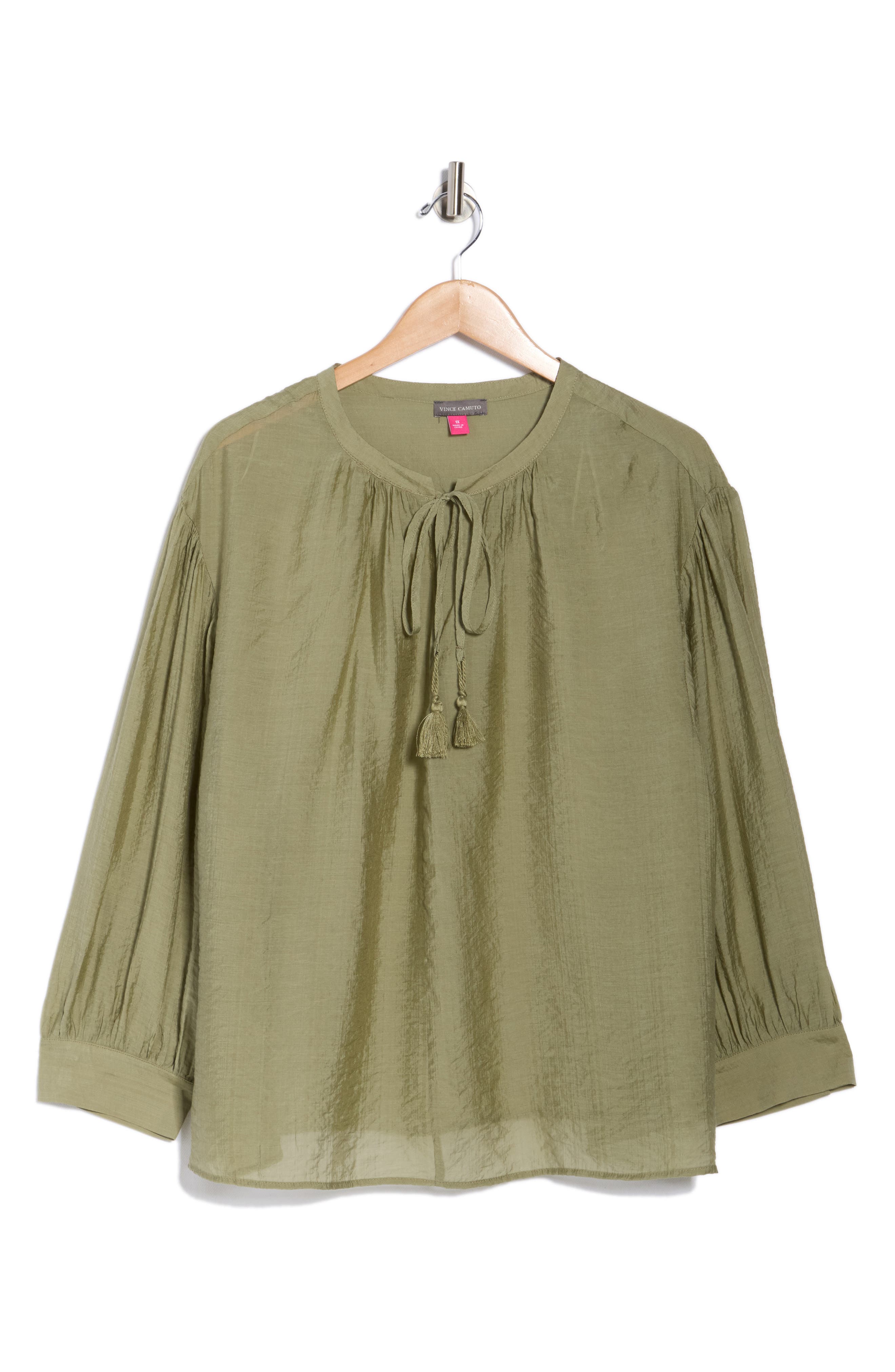 Vince Camuto Split Neck Long Sleeve Top