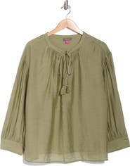 Vince Camuto Split Neck Long Sleeve Top