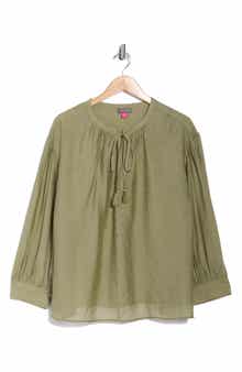 Vince Camuto Split Neck Long Sleeve Top