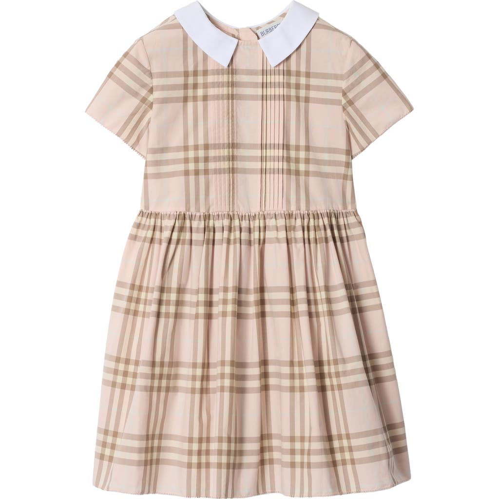 Burberry Check Cotton Dress In Neutral