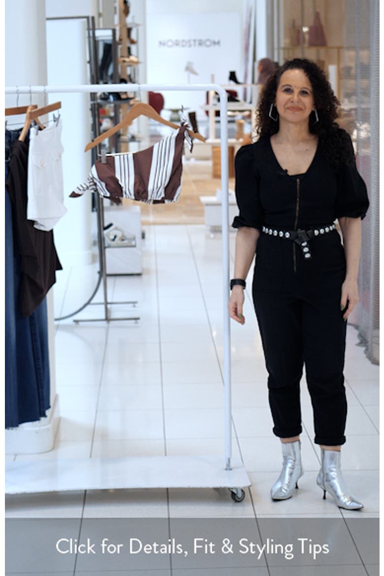 Rosie Stripe Asymmetric Neck Crop Top video
