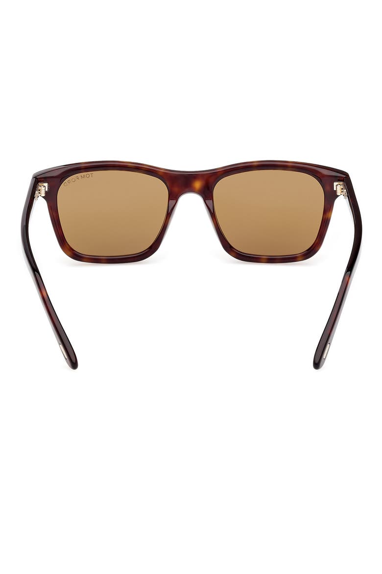 Barron 54mm Square Sunglasses, Alternate, color, HAVANA ECO / T LOGO / BROWN