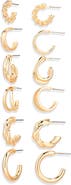 NORDSTROM RACK 6-Pair Twist Hoop Earrings Set
