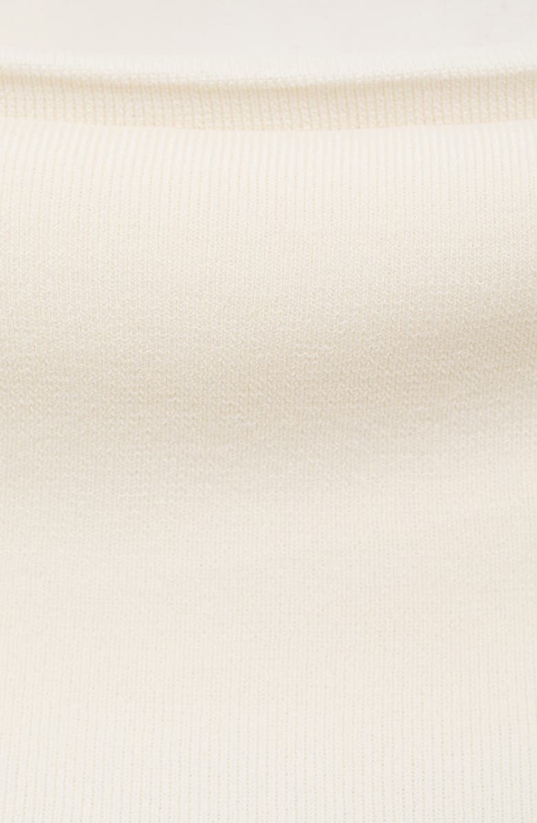 MANGO Off the Shoulder Knit Top, Alternate, color, Off White