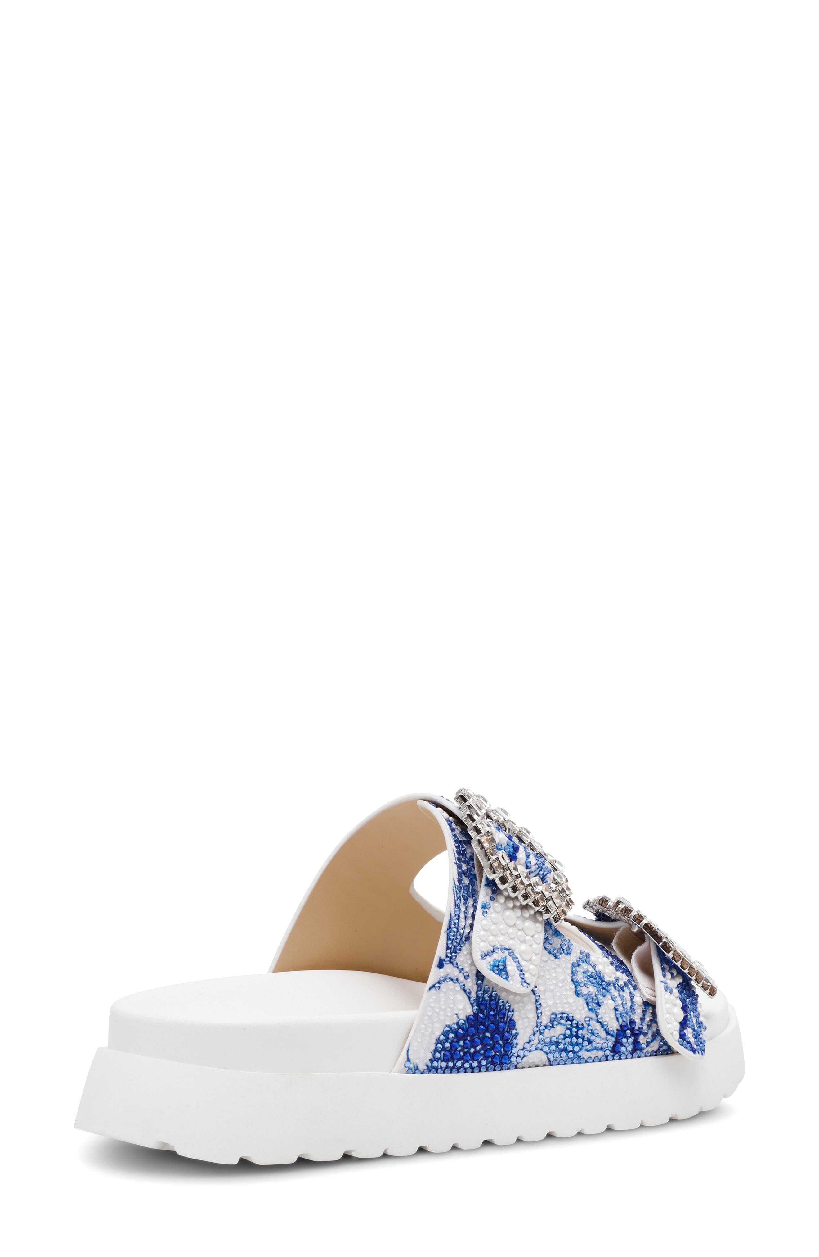 Betsey Johnson Matie Slide Sandal, Alternate, color, White/ Blue Floral