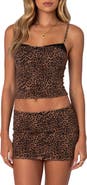 EDIKTED Edin Leopard Print Mesh Camisole