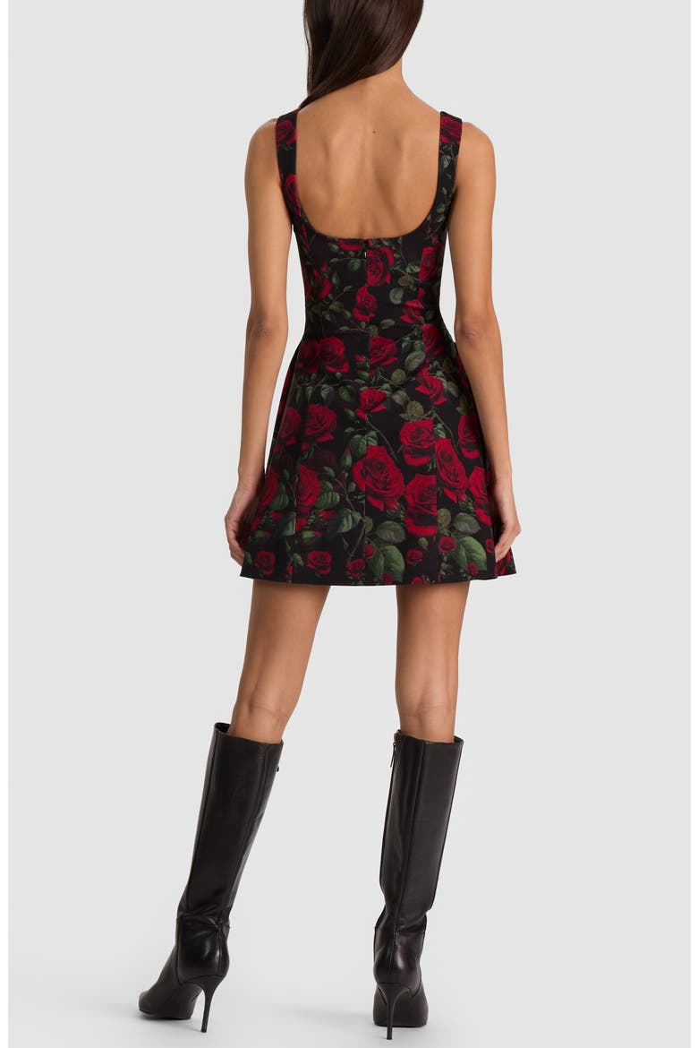 Vera Dropped Waist Minidress, Alternate, color, ROUGE ROMANCE BLACK