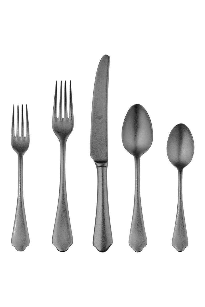 Dolce Vita Pewter 5-Piece Place Setting, Main, color, BLACK