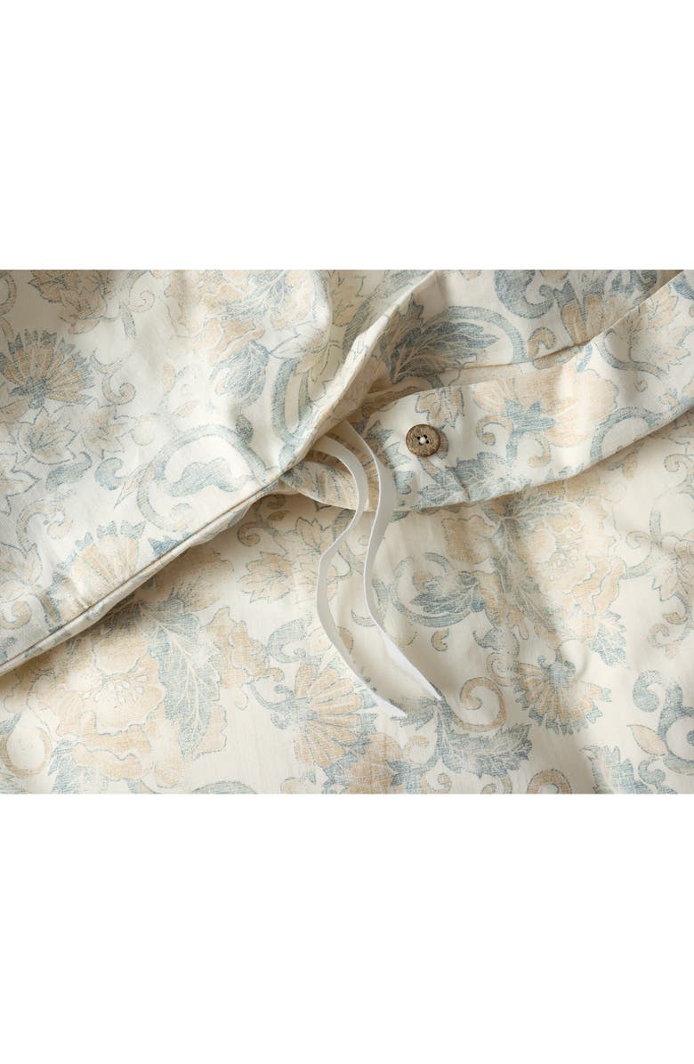 Coyuchi Solana Organic Cotton Duvet Cover, Alternate, color, Tidal/ Doe