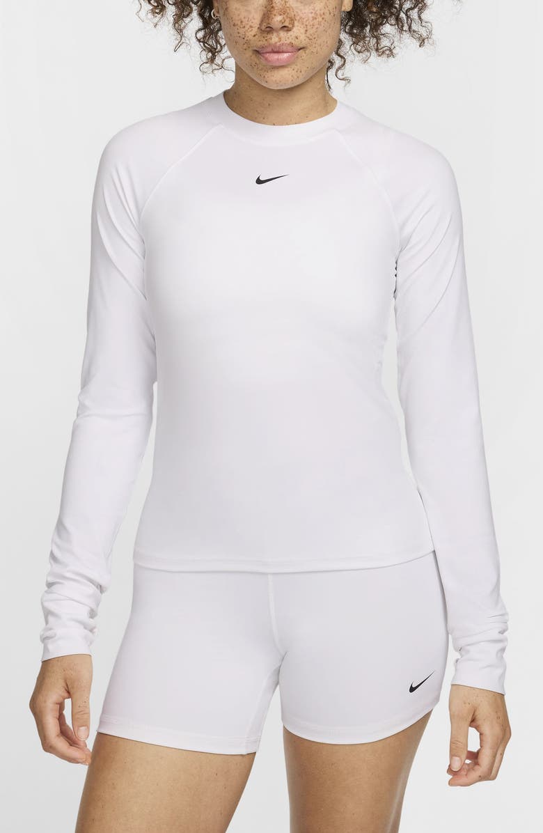 Nike Pro Dri-FIT Long Sleeve Top, Main, color, 100 100 White/Black